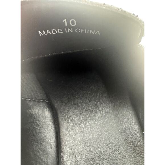 Asos Holiday Party Black Glitter Loafer Flats Womens 10 Snaffle Bit Slip Ons Fun - Picture 10 of 11